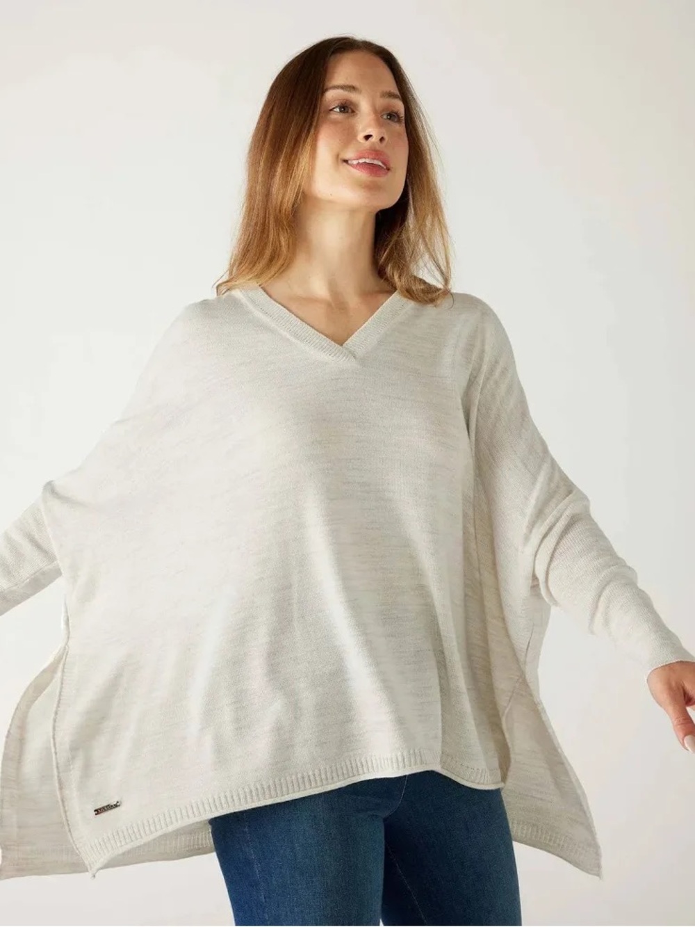 Mersea Catalina V Neck Sweater Seasalt Neutral One Size